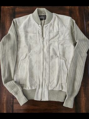 1970s/1980s Vintage Sears Sportswear Suede And Knitted Jacket
